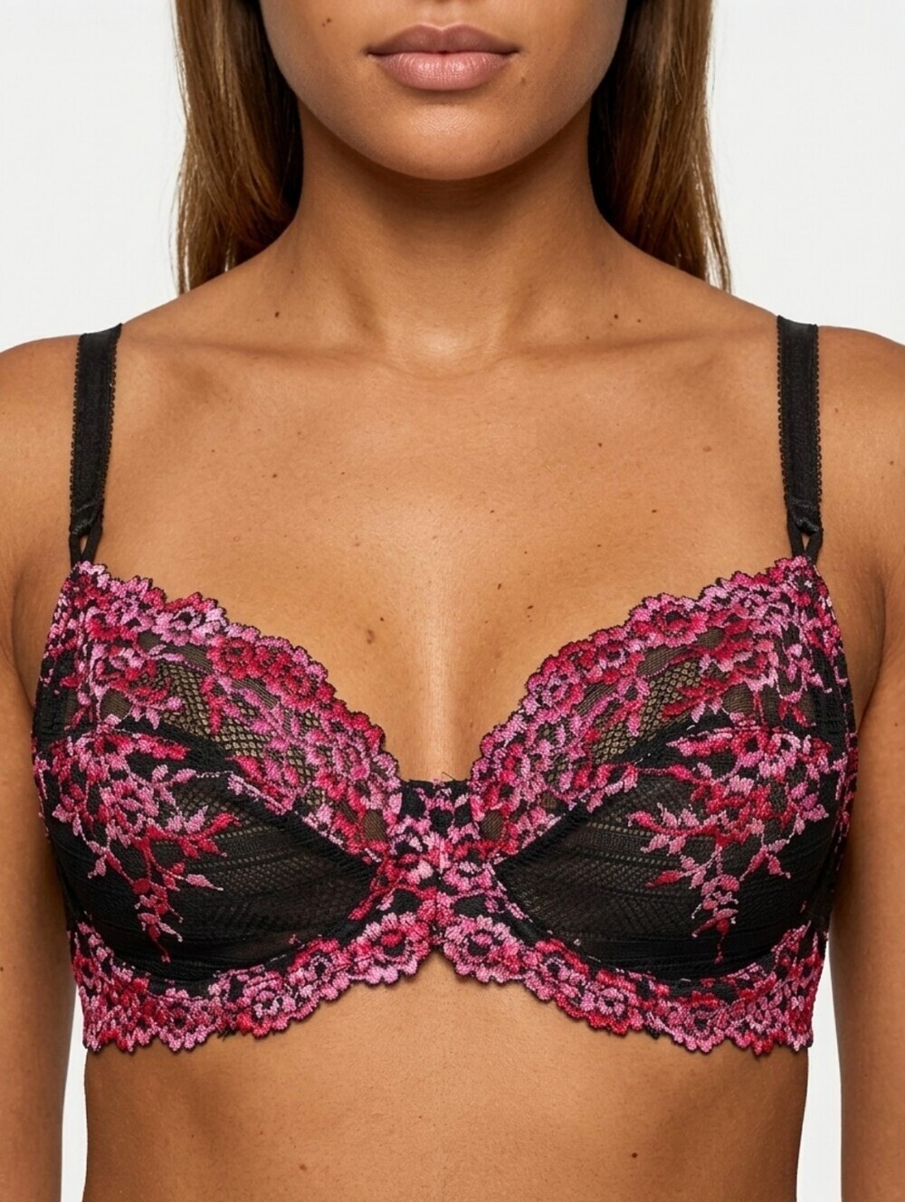 Wacoal Embrace Lace 65191 Bra 32D Black Pink Red Floral Embroidered Underwire